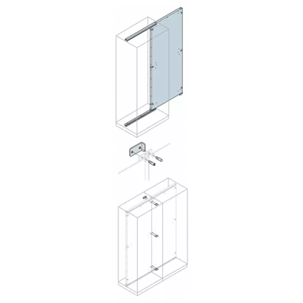 ABB IS2 Series Galvanised Steel Back Plate Tracks, 1.6m W, 1.8m L for Use with IS2 Enclosures, EA1916