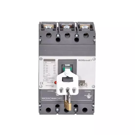 C&S Electric Padlocking Silver Color Metal Body Suitable for CSE1 MCCB MCCBs, PLW1-125