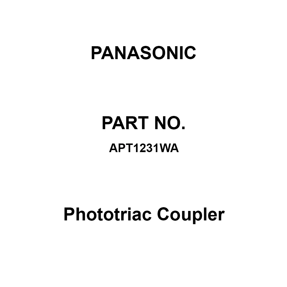 Panasonic Phototriac Coupler WIDE(PCB, SMD) Terminal, APT1231WA (Pack of 100 Pcs)