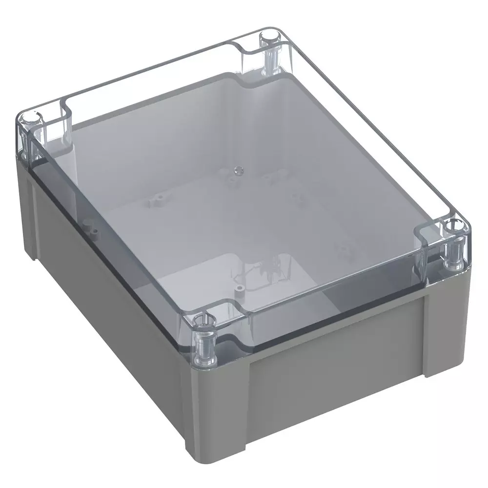 MULTICOMP PRO Enclosure Polycarbonate Multipurpose 105.64 mm Height Grey, Transparent, MP011705