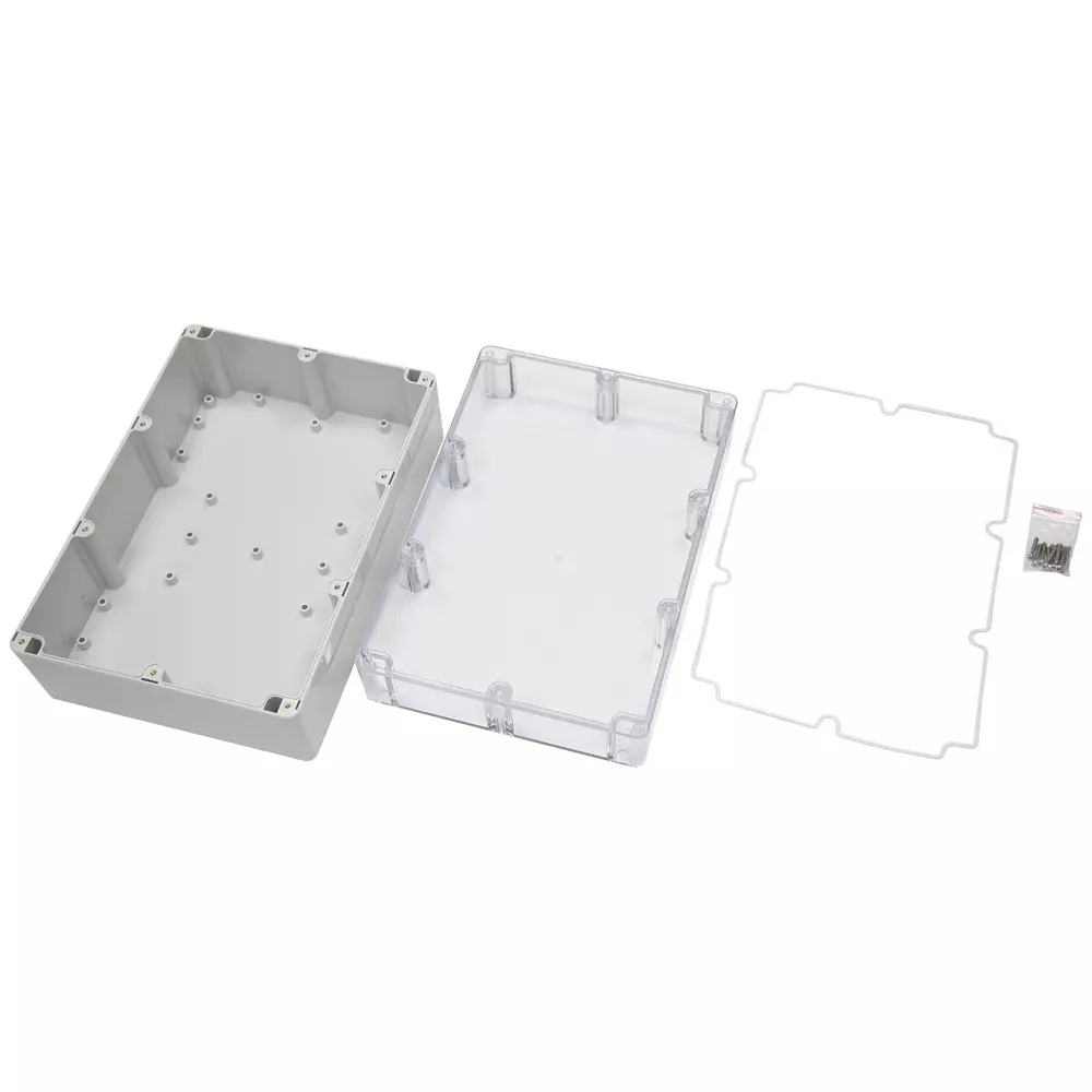MULTICOMP PRO Enclosure Polycarbonate Multipurpose 150 mm Height Light Grey, Transparent, MP015481