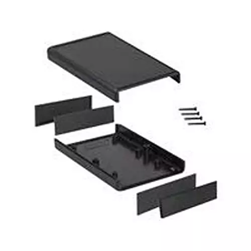 HAMMOND Case, Abs, Black, 28X65X110Mm, 1593Qbk