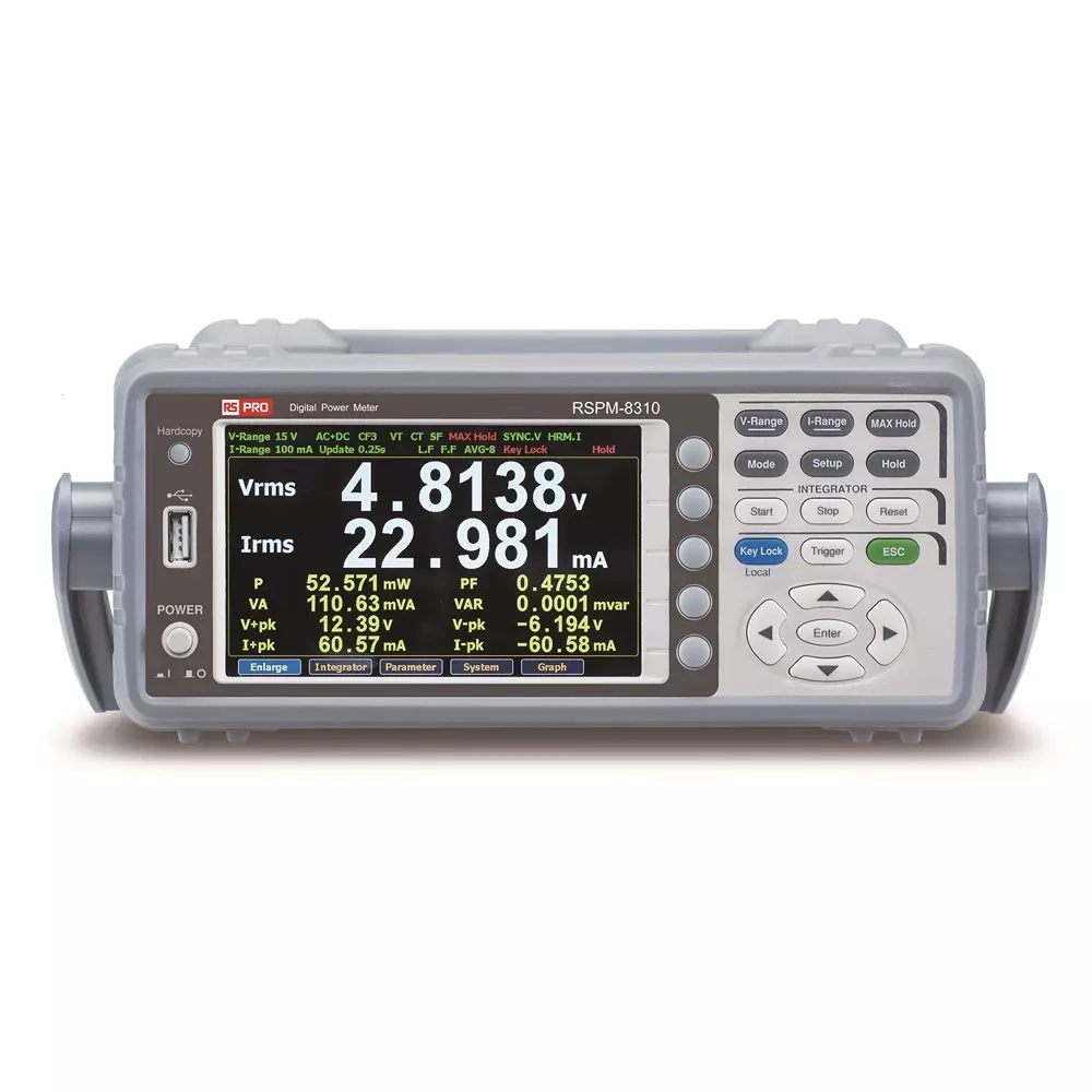 RS PRO Power Quality Analyser 379 mm 268 mm 107 mm LCD RS232, USB 100 to 240 V AC, 2889854