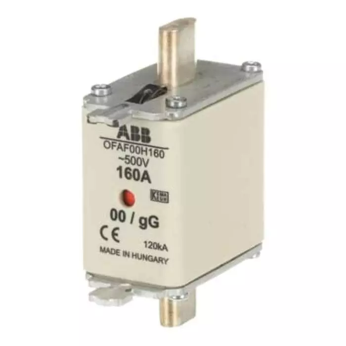 ABB 160A Centred Tag Fuse, NH00, 500V, OFAF00H1601SCA022627R1710