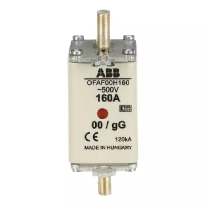 ABB 160A Centred Tag Fuse, NH00, 500V, OFAF00H1601SCA022627R1710