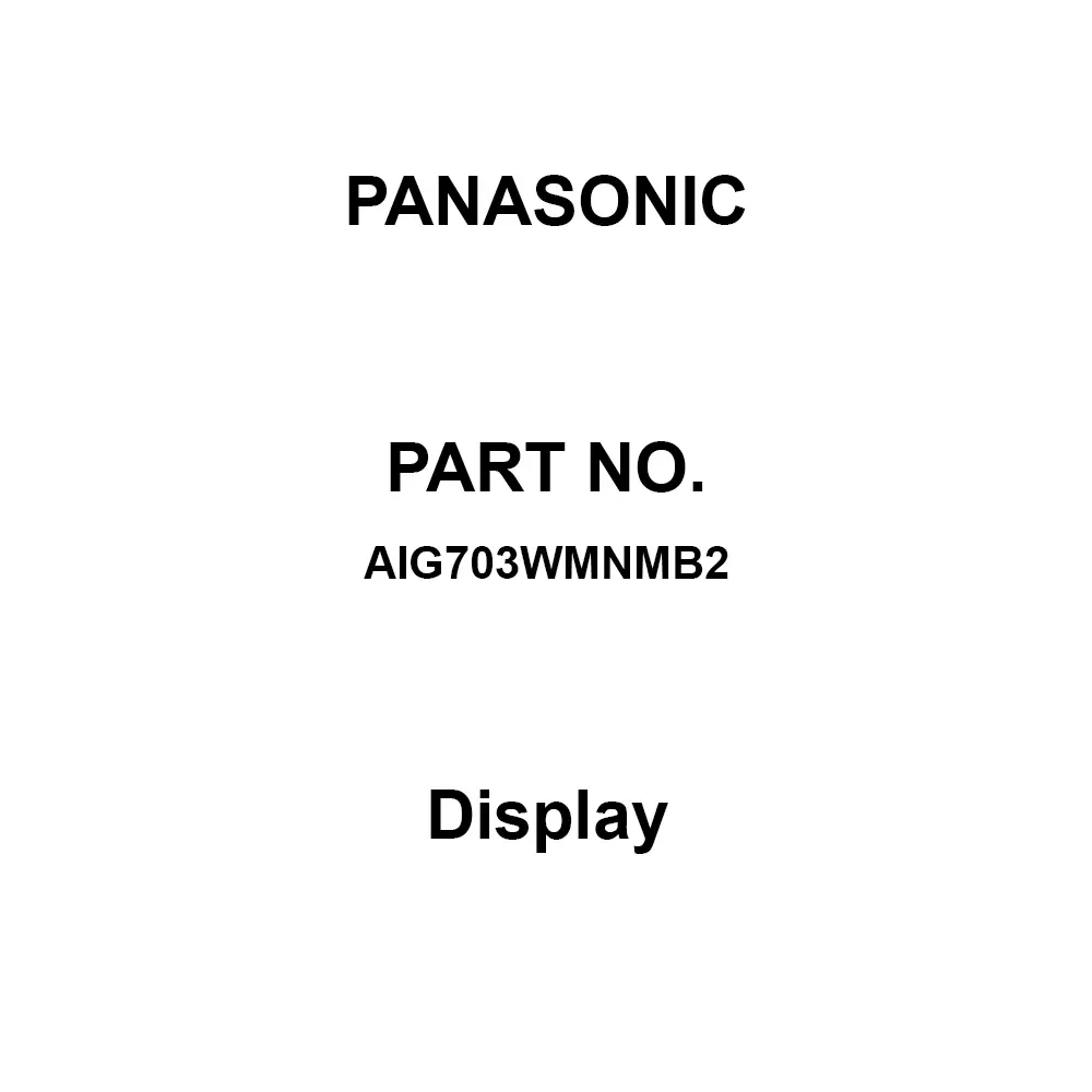 Panasonic Display RS422/RS485 Communication port Pure black Color, AIG703WMNMB2