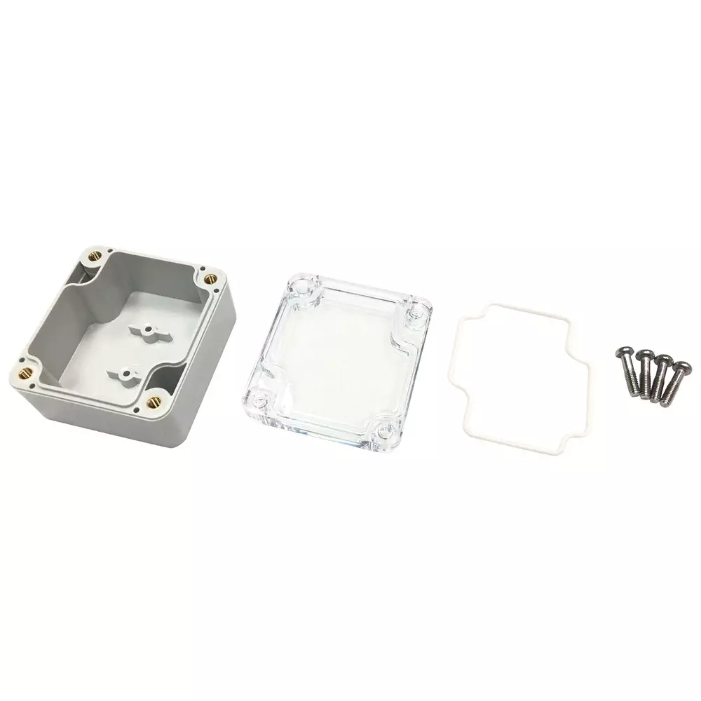 MULTICOMP PRO Enclosure Polycarbonate Multipurpose 55 mm Height Light Grey, Transparent, MP009860