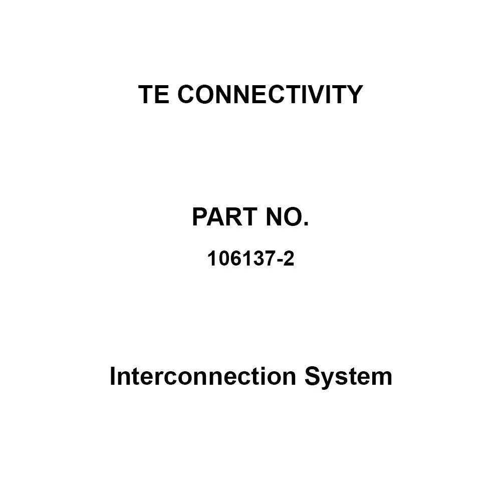 TE CONNECTIVITY Interconnection System A Type [Housing] Ul94V-0, Polyester With Glass Material, 106137-2 (Pack of 450)