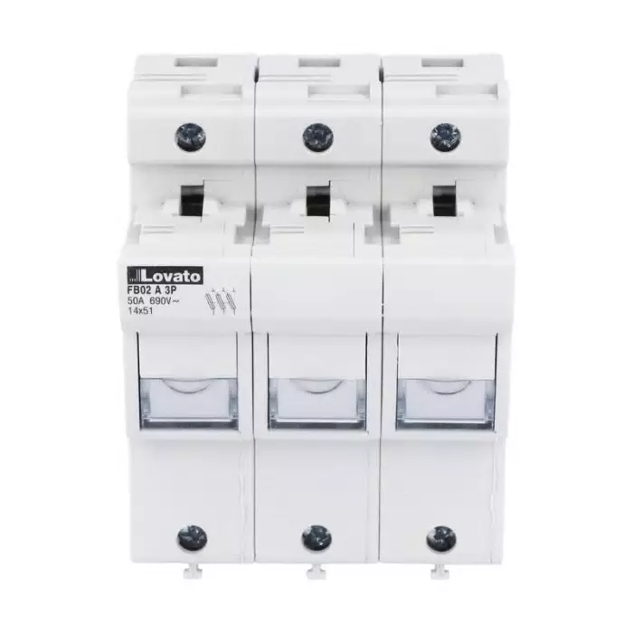 Lovato 50A Fuse Holder for 14 x 51 mm Fuse, 3P, 690 V AC, FB02A3P