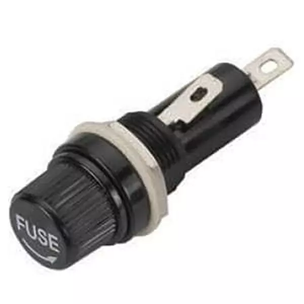 EATON Cartridge Fuse Holder Panel Mount Solder Lug 10 Amp 1 Pole 6.35x31.75 mm, BK16-HTJ-601I