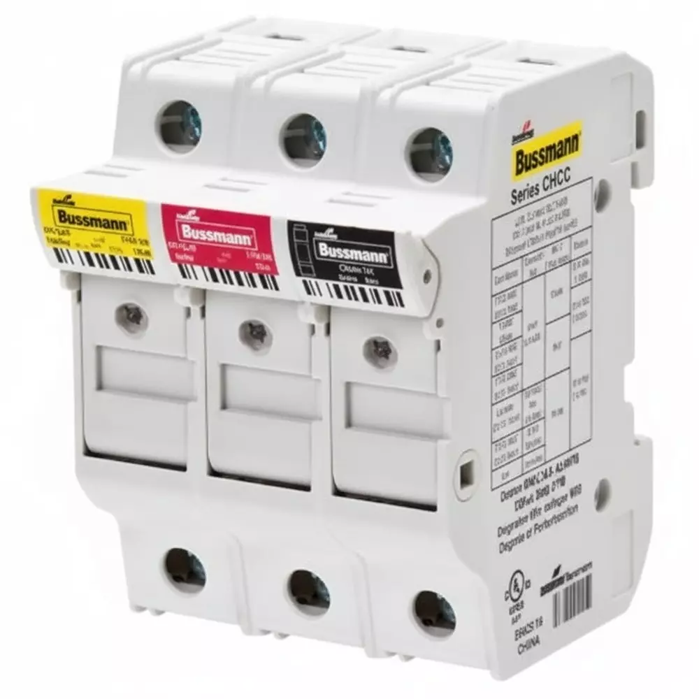 EATON Fuse Holders 3 Pole 690 VAC, 750 VDC Voltage Rating, CH143DU