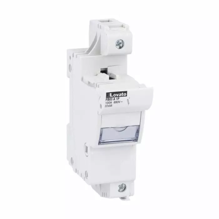 Lovato 100A Base Mount Fuse Holder for 22 x 58 mm Fuse, 1P, 690 V AC, FB03A1P