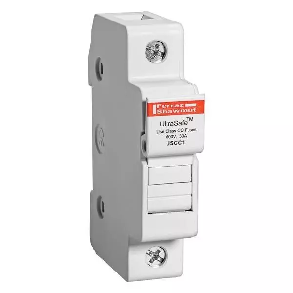 Mersen Fuse Holders DIN Rail 1 Pole 30 A Current Rating 600 VAC, 600 VDC Voltage Rating, USCC1