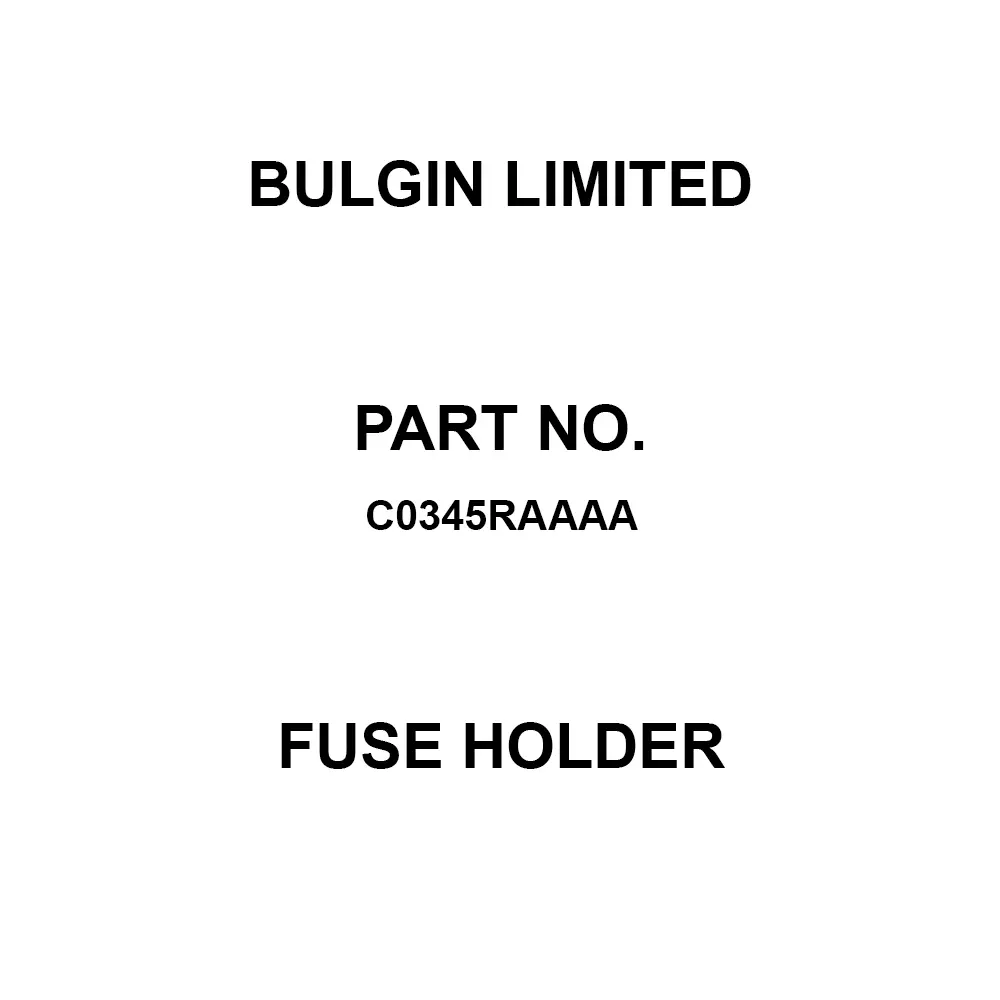 BULGIN LIMITED Touchproof Fuse Holder Solder Lug Termination Panel Mount, C0345RAAAA