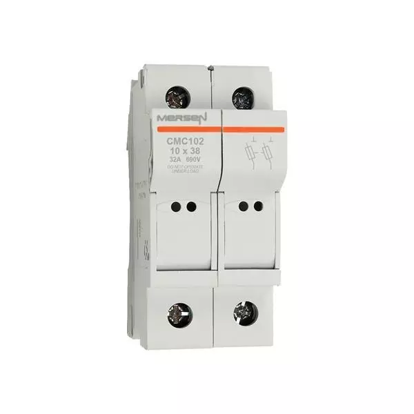Mersen Fuse Holders DIN Rail 2 Pole 32 A Current Rating 690 VAC, 690 VDC Voltage Rating, H1062699