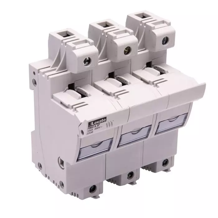 Lovato 100A Base Mount Fuse Holder for 22 x 58 mm Fuse, 3P, 690 V AC, FB03A3P