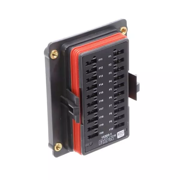 EATON Fuse Panels Panel Mount 20 Pole 30 A Current Rating 12 VDC Voltage Rating, 15305-1-6-0