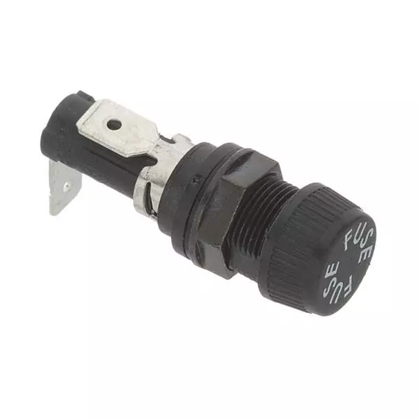 EATON Hex-Nut Fuse Holder Panel Mount Quick Connect 16 Amp 1 Pole 5x20 mm, BK/HTB-68M-R