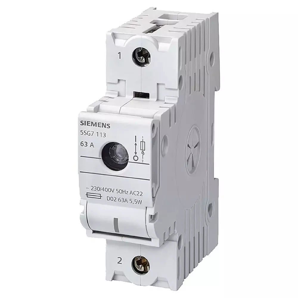 Siemens Fuse Switch Disconnector, 2 Pole, 63A Max Current, 63A Fuse Current, 5SG7123