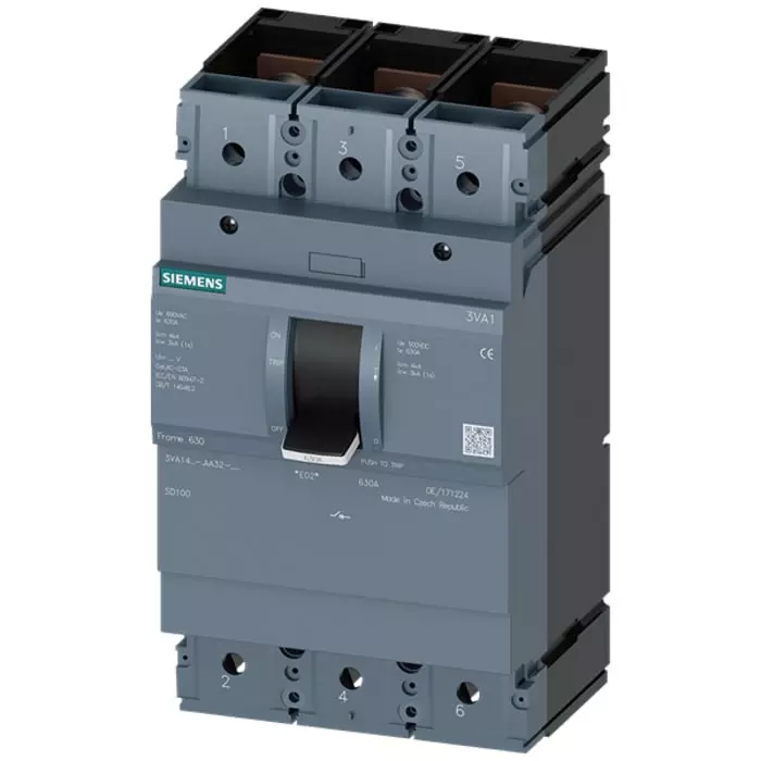 Siemens Switch Disconnector, 3 Pole, 630A Max Current, 630A Fuse Current, 3VA1463-1AA32-0AA0