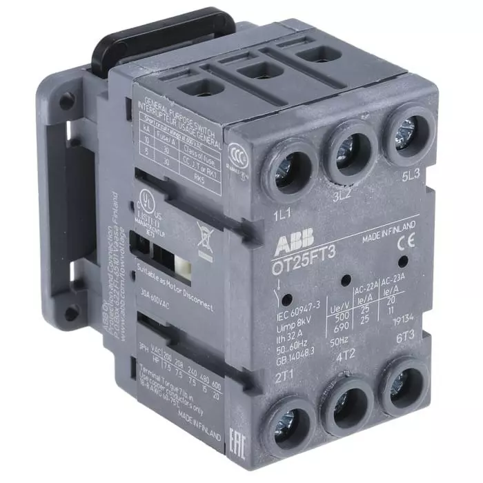 ABB Isolator Switch, 3P Pole, 25A Max Current, OT25FT31SCA104884R1001