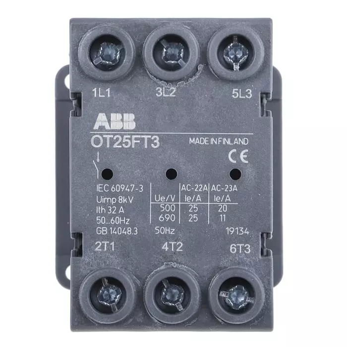 ABB Isolator Switch, 3P Pole, 25A Max Current, OT25FT31SCA104884R1001
