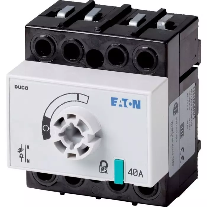 EATON Fuse Switch Disconnector, 3 Pole, 40A Max Current, 40A Fuse Current, 1314112 DCM-40/1-SK+FM