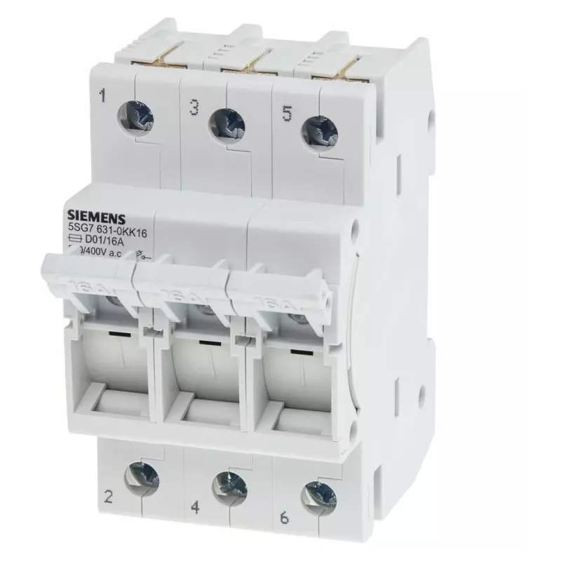 Siemens Fuse Switch Disconnector, 3 Pole, 6A Max Current, 0.3A Fuse Current, 5SG7631-0KK06