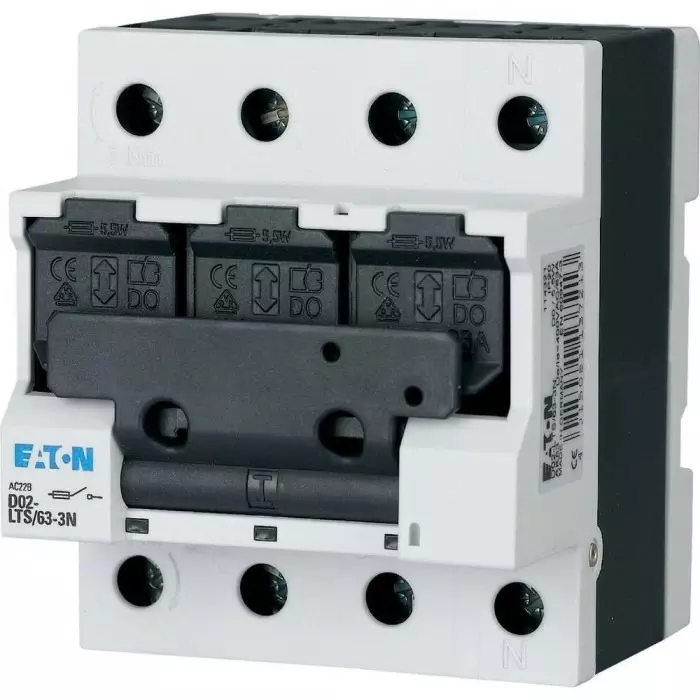 EATON Switch Disconnector, 3 Pole, 63A Max Current, 20 - 63A Fuse Current, 114322 D02-LTS/63-3-HK