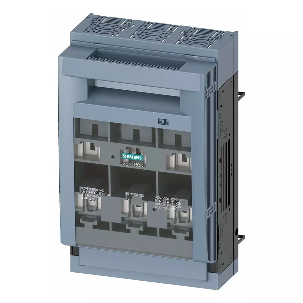 Siemens Fuse Switch Disconnector, 3 Pole, 250A Max Current, 3NP1143-1BC20