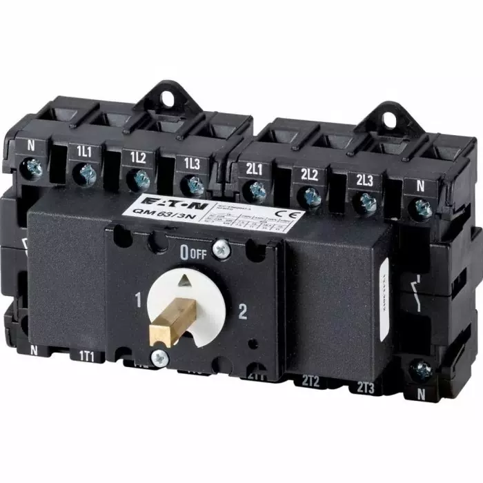 EATON Fuse Switch Disconnector, 4 Pole, 63A Max Current, 63A Fuse Current, 1319915 QM63/3N