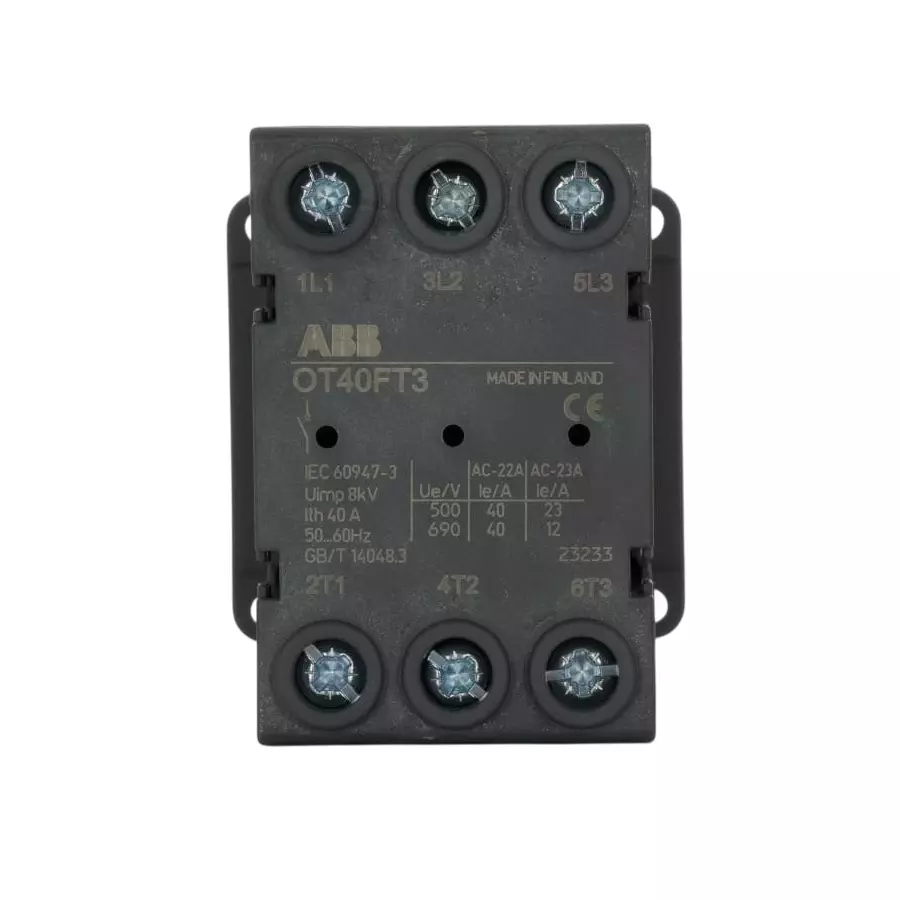 ABB Non Fused Isolator Switch, 3P Pole, 40A Max Current, OT40FT31SCA104940R1001
