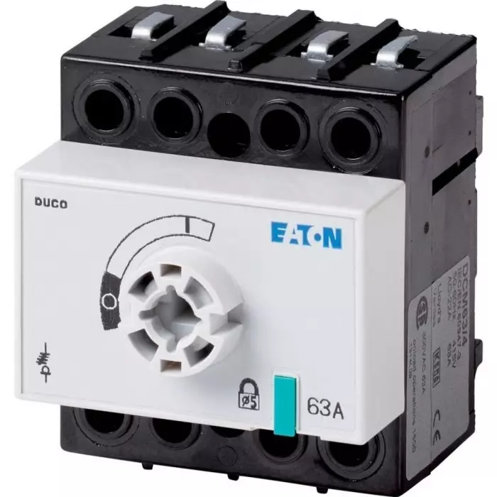 EATON Fuse Switch Disconnector, 4 Pole, 63A Max Current, 63A Fuse Current, 1314009 DCM-63/4-SK+FM