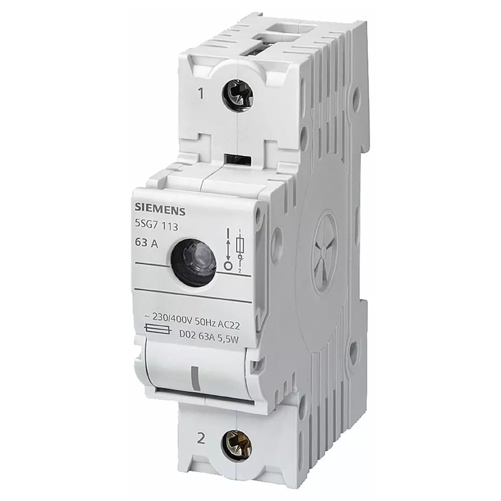 Siemens Fuse Switch Disconnector, 2 Pole, 63A Max Current, 5SG7153
