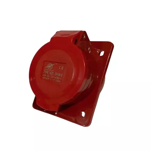 ENERTECH Industrial Panel Inclined Socket 32A Current Rating 5 Pin with IP44 Protection, EN-425