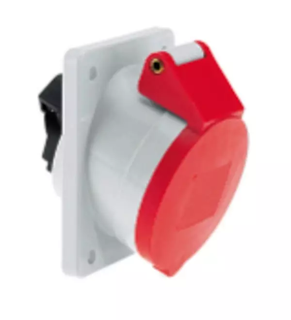 Neptune Panel Mounting Socket Splash Proof IP-44 Outlet Angled 63 Amp 2 Phase 230 V, 12135