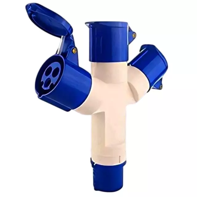 FTC Industrial Socket 32 A 3-Pin 3-Way IP-44 White & Blue, 1025