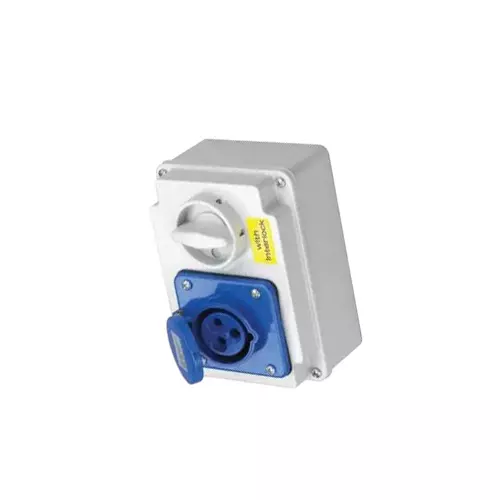 ENERTECH Industrial Interlock Socket 16A Current Rating 3 Pin with IP44 Protection, EN-I113