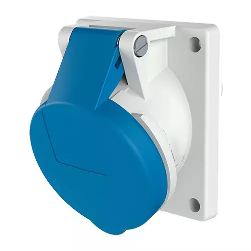 Salzer Panel Mounted Socket Angled 230 V 50-60 Hz IP 44 (Current Rating: 16 - 63 Amp)