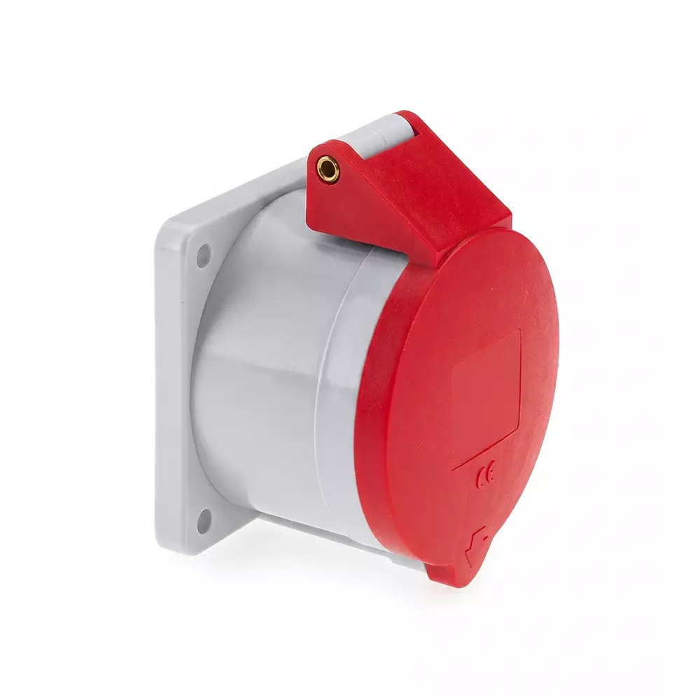 Neptune Panel Mounting Socket Splash Proof IP-44 Outlet Straight 63 Amp 3 Phase + Neutral 230/415 V, 136