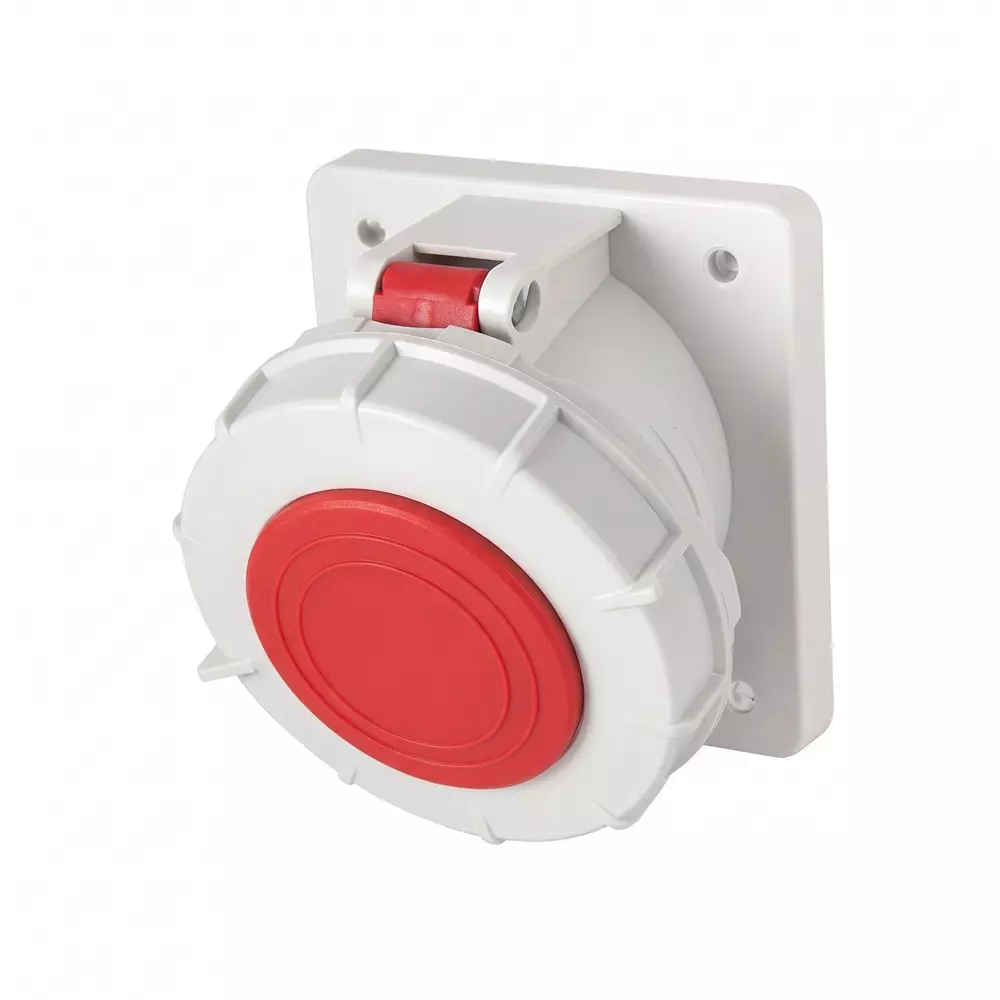 Salzer Panel Mounted Socket Angled 63 Amp 2 Pole+Earth IP 67 Rating 230 V, IP06336-2180