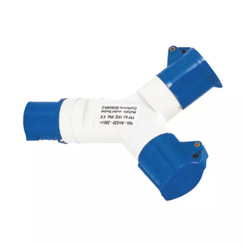 ENERTECH Industrial Multiway Socket 16A Current Rating 3 Pin with IP44 Protection 2 Way, EN-1012