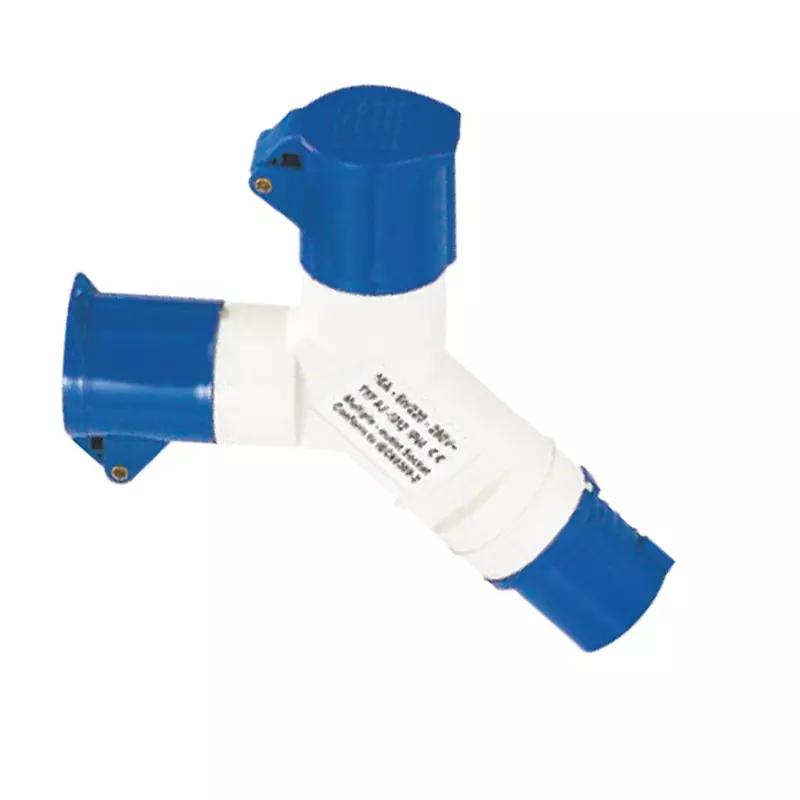 ENERTECH Industrial Multiway Socket 16A Current Rating 3 Pin with IP44 Protection 2 Way, EN-1012