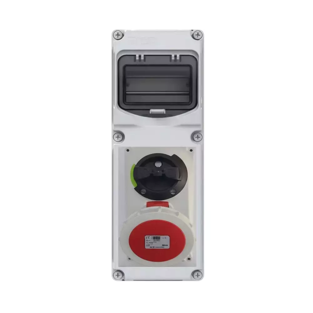 CAPE Electric Interlocked Socket With Din Rail CEE Type IP65 2P + E Pole 32 A Current 200 - 250 V, 15806 14 IP65