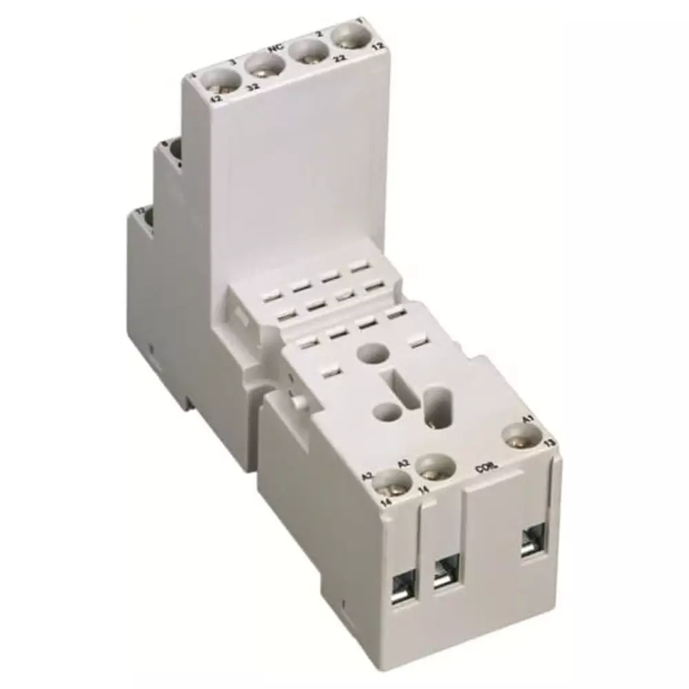 ABB CR-M 2 Pin DIN Rail Relay Socket, for use with CR-M Interface Relay, 1SVR405651R1100 CR-M2LS