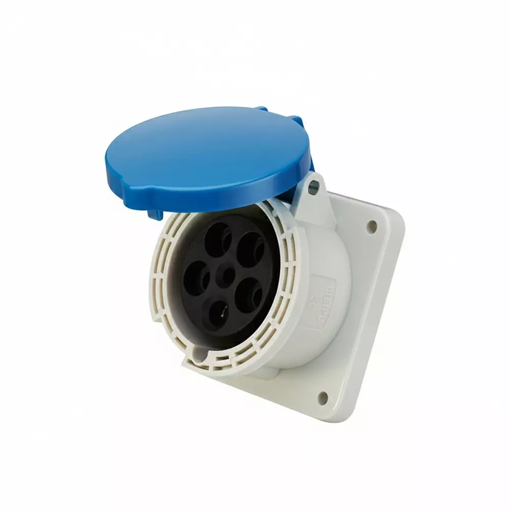 FTC Industrial Socket Panel Mount 63 A 5-Pin IP-44 White & Blue, 335