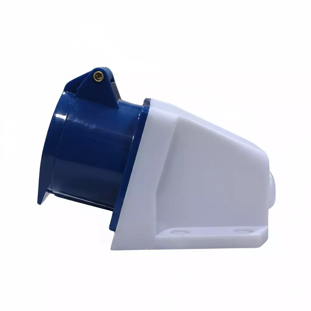 FTC Industrial Socket Wall Mount 32 A 3-Pin IP-44 White & Blue, 123