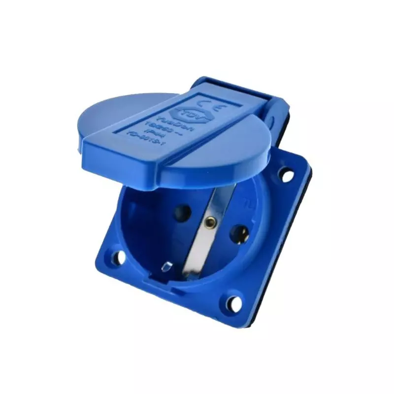 FTC Industrial Socket Straight 16 A 5-Pin IP-44 White & Blue, 215