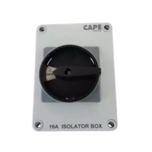 CAPE Electric Isolator Box Weather Proof Thermoplastic IP65 16 A Four Pole, CIB002PC