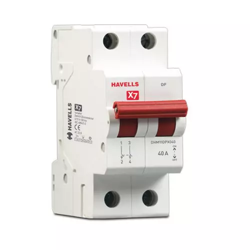 Havells X7 Series 63 A Double Pole Isolator In Accordance With IEC 60947-3, DHMYIDPX063